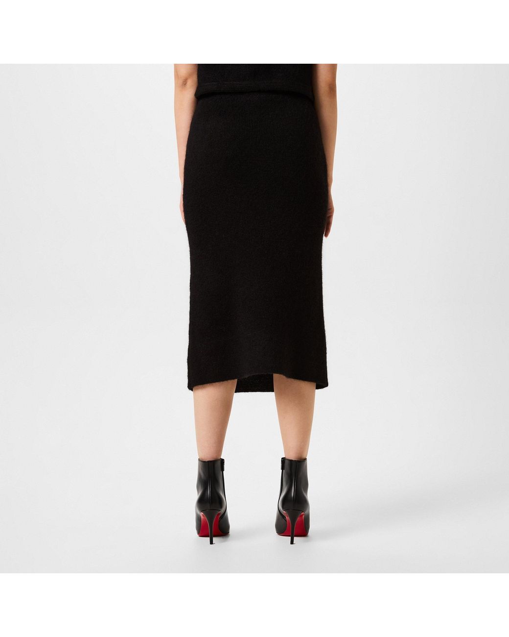 Alessandra Rich Black Knit Midi Skirt