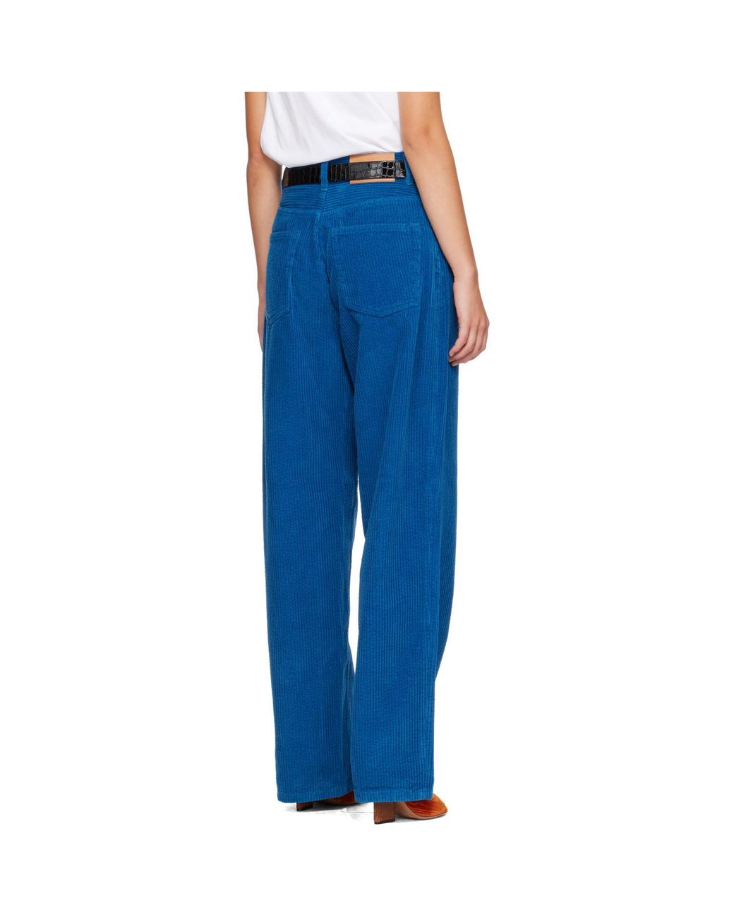 Stella McCartney Blue Straight-Leg Corduroy Casual Trousers