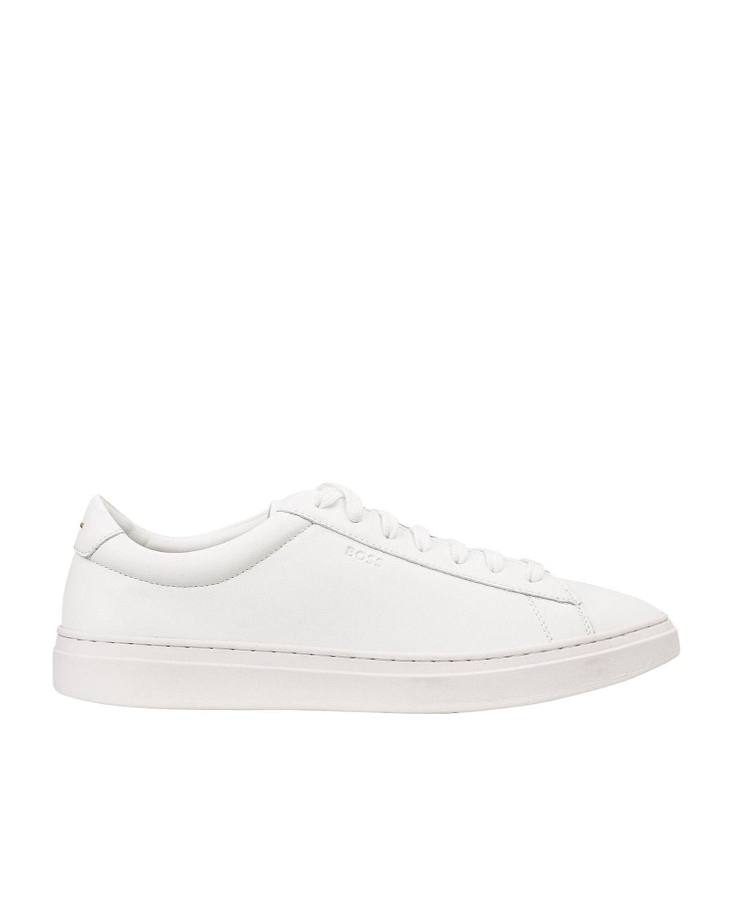 Boss White Simple Sports Shoes for men