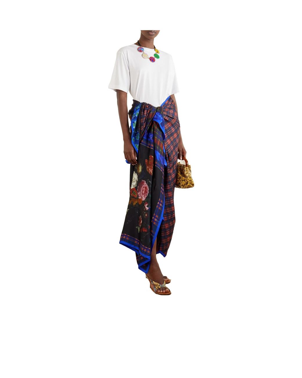 Dries Van Noten Blue Printed Pareo
