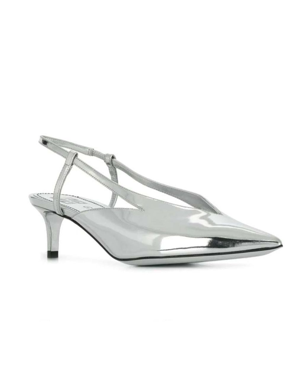 Givenchy White Mirrored Slingback Pumps