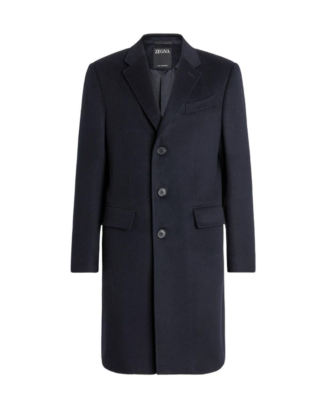 Zegna Blue Oasi Single-Breasted Coat for men