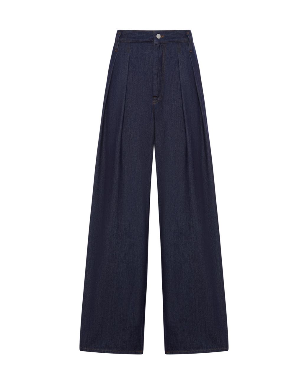 Dries Van Noten Blue Pleated Wide-Leg Jeans