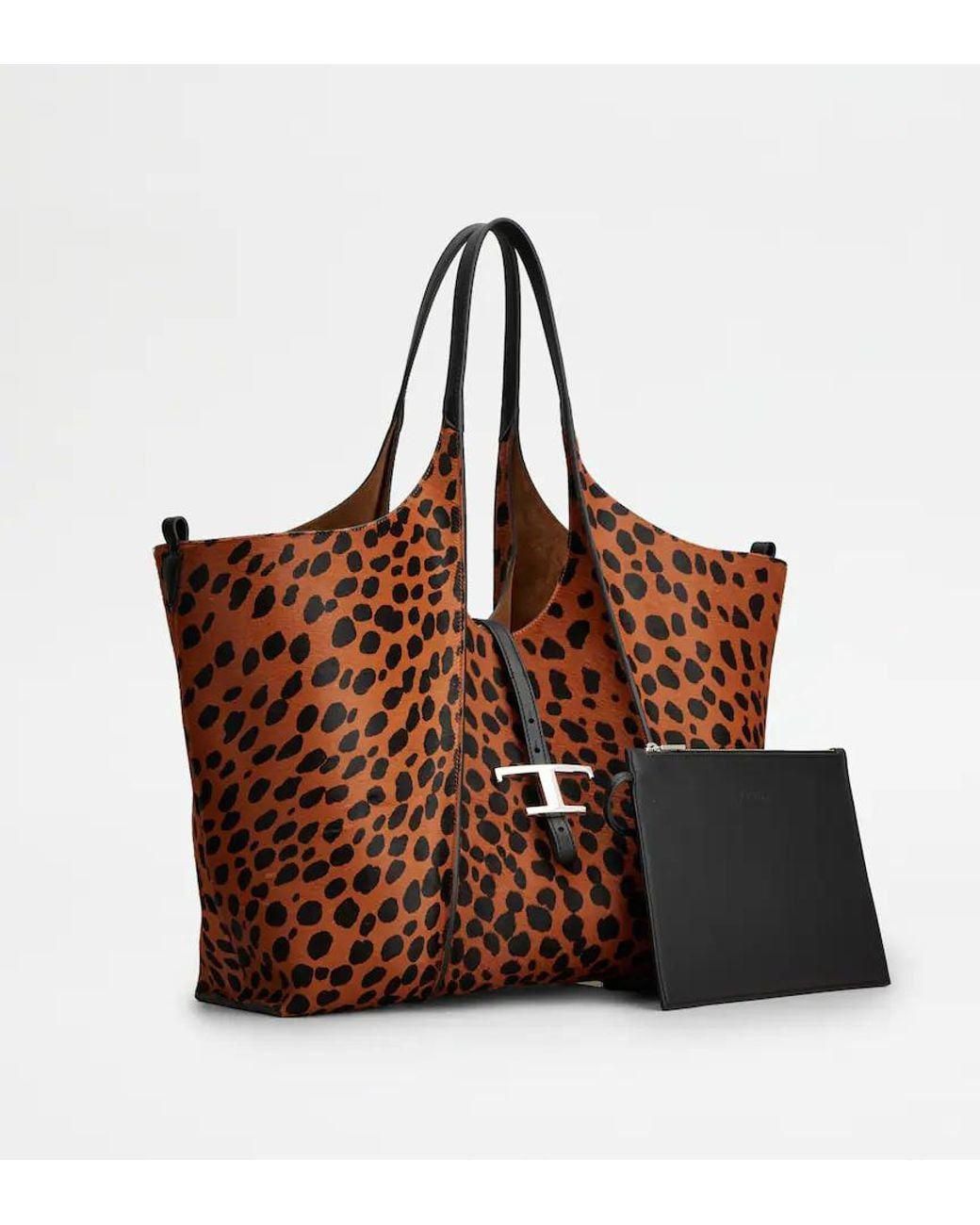 Tod's Brown T Timeless Shopping Bag