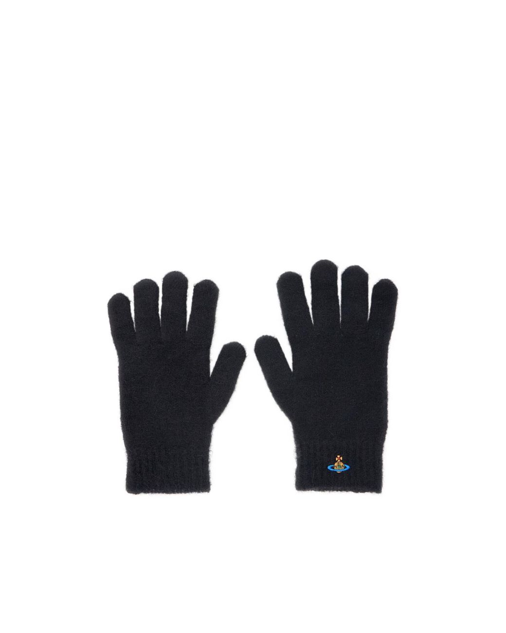 Vivienne Westwood Black Orb Logo Knit Gloves