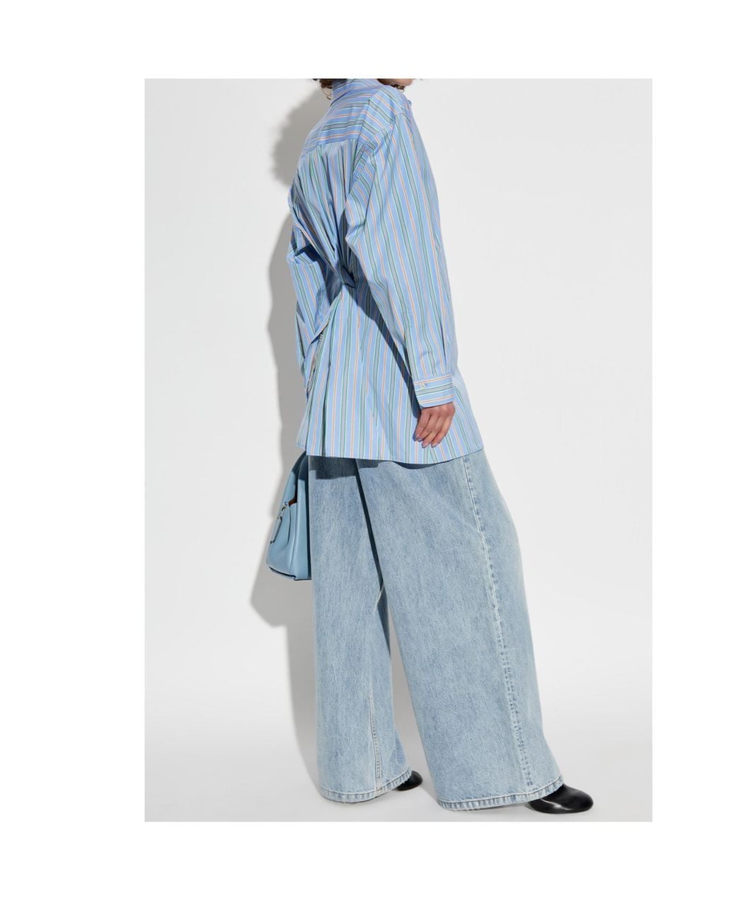 Etro Blue Knot Detailed Striped Poplin Shirt
