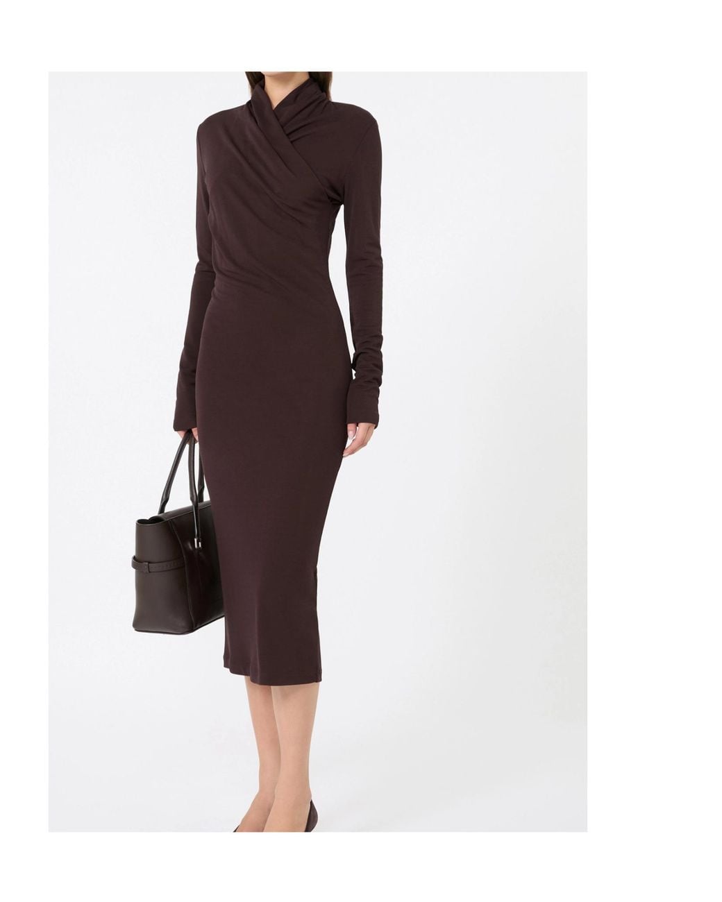Max Mara Brown Slim Fluid Jersey Dress