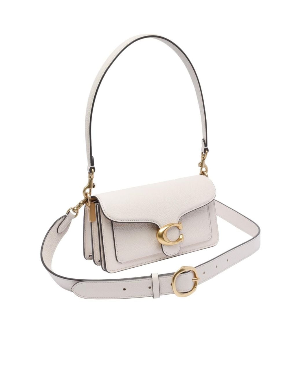 COACH White Tabby 20 Logo Plaque Shoulder Bag