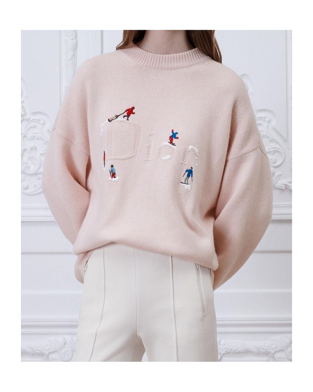 Dior Pink Alps Embroidered Oversized Sweater