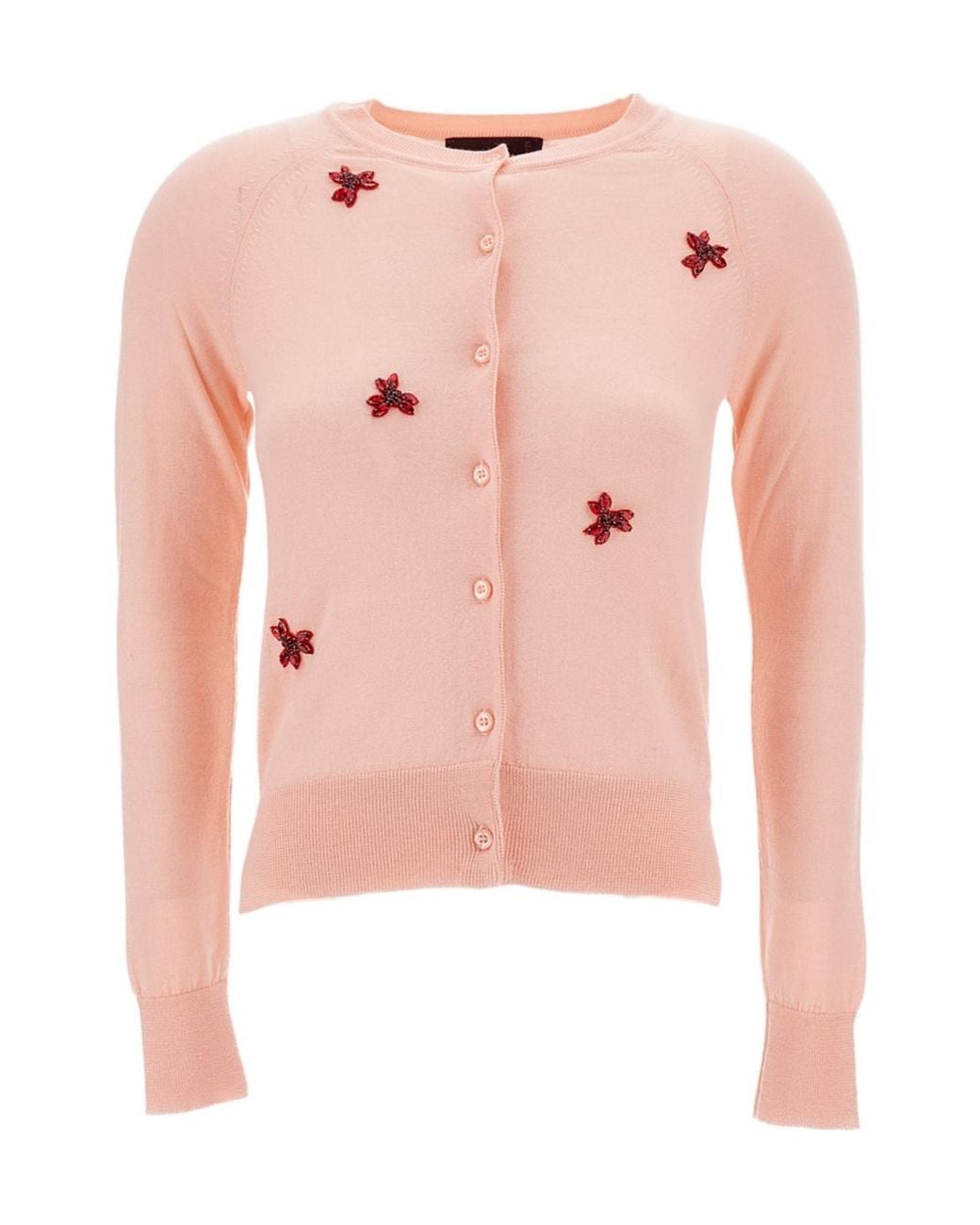 Simone Rocha Pink Embellished Classic Cardigan