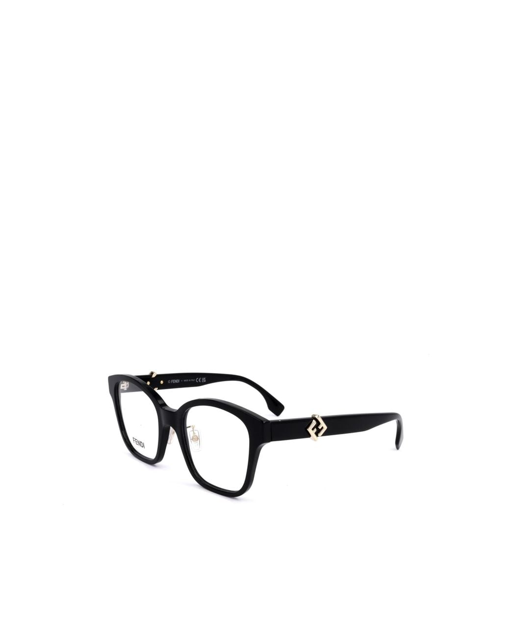 Fendi White Geometric Flat Lens