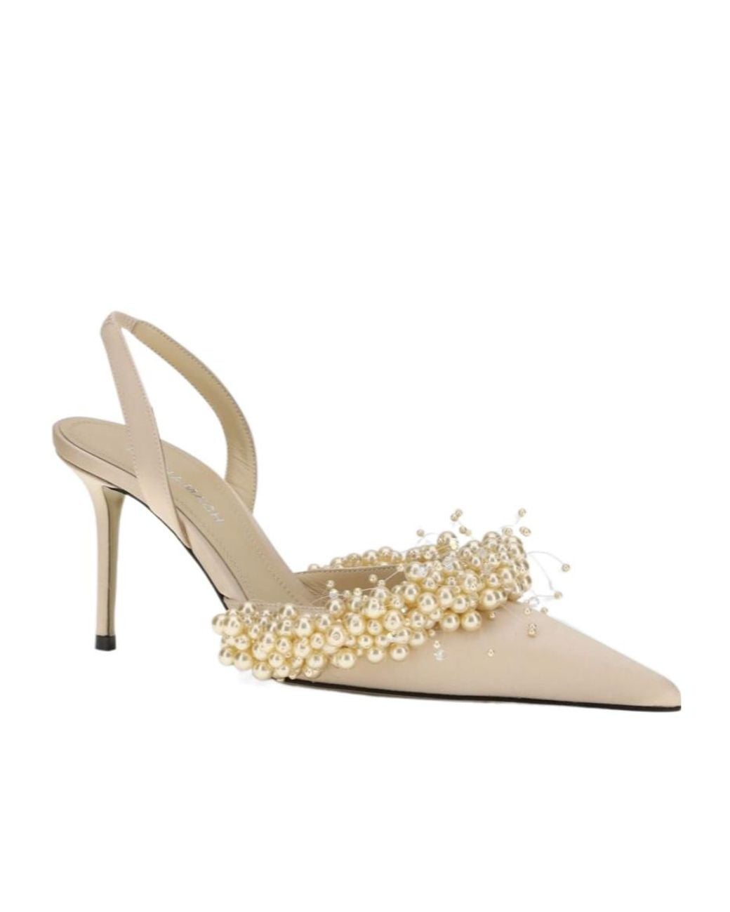 Mach & Mach White Pointed-Toe High-Heeled Sandals