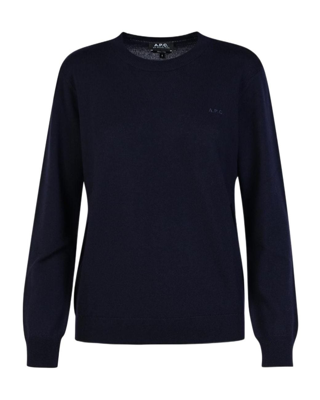 A.P.C. Blue Logo Embroidered Knitted Jumper