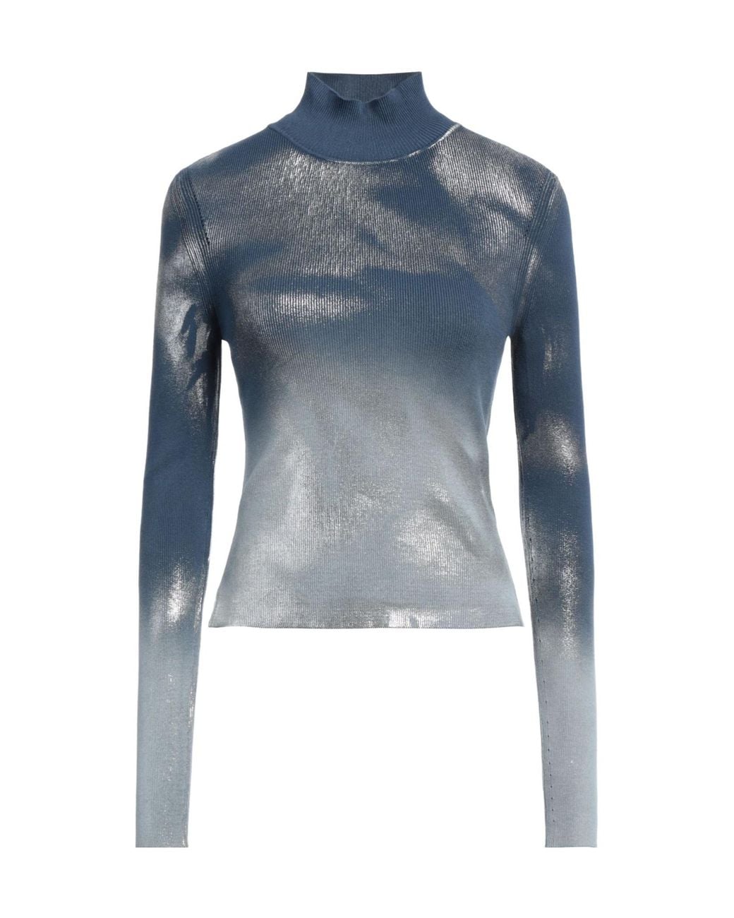 DIESEL Blue Two-Tone Long-Sleeve Turtleneck Knit