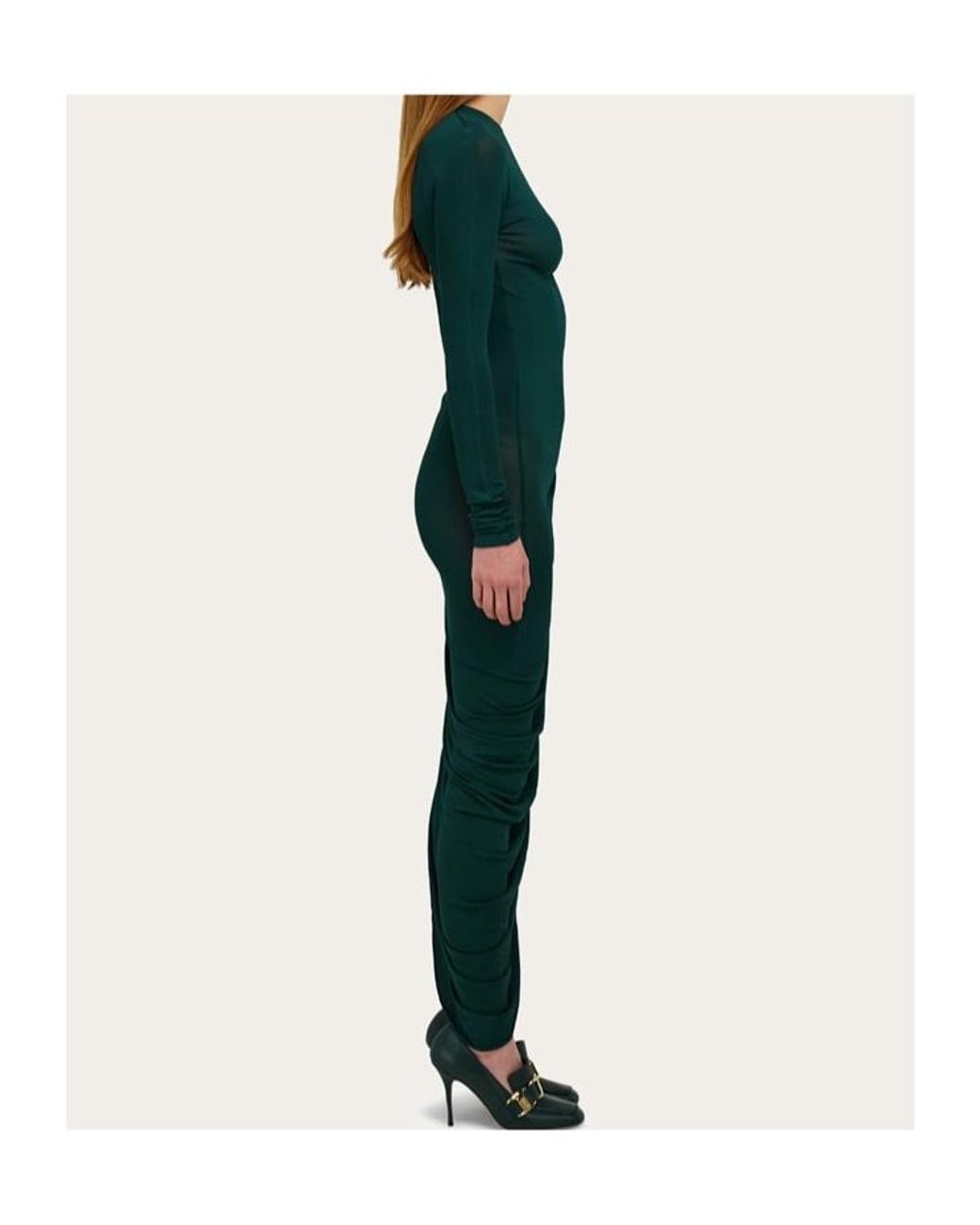 Ferragamo Green Ferragamo Asymmetric Dress