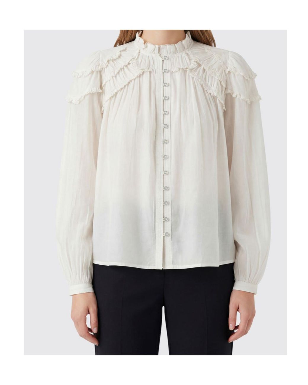 Isabel Marant White Étoile Christa Ruffled Blouse