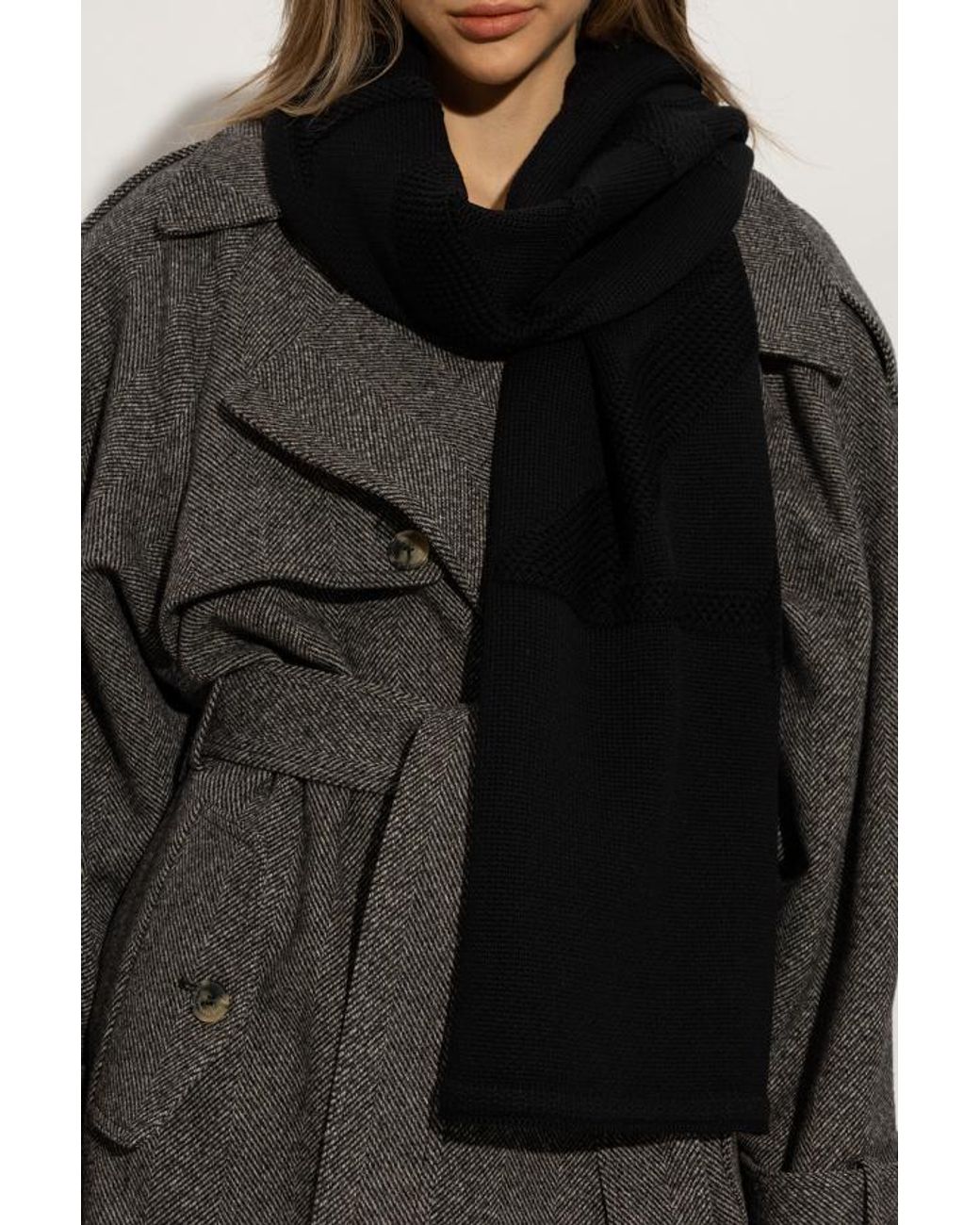 Lanvin Black Logo Scarf