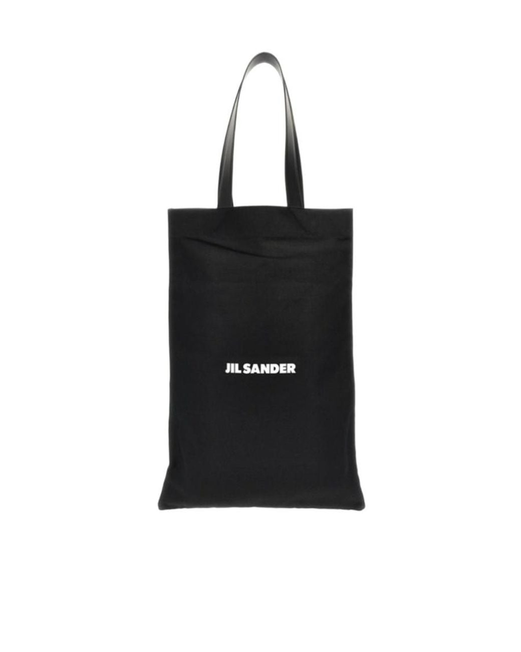 Jil Sander Black Logo-Print Large Open Top Tote Bag