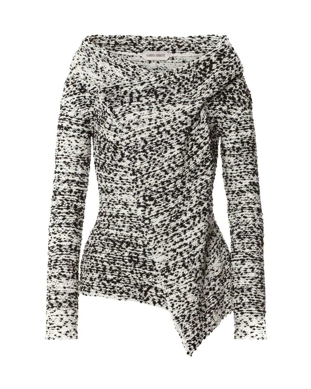 Alberta Ferretti Gray Cross-Neck Knit Jacket