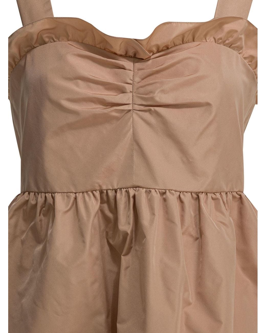 Chloé Brown Chloé Ruched Bustier Balloon Dress