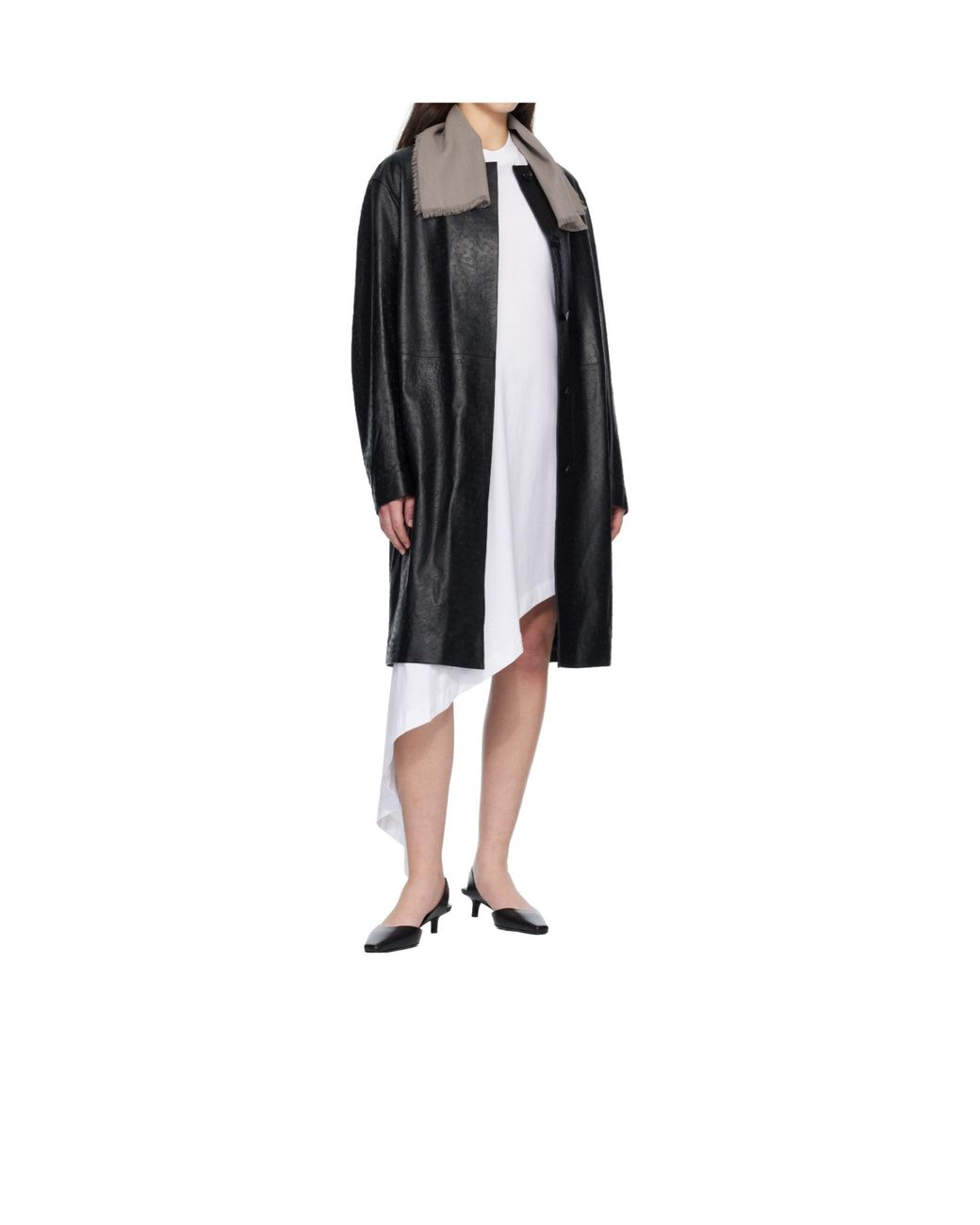 Rier White Square Wool Scarf