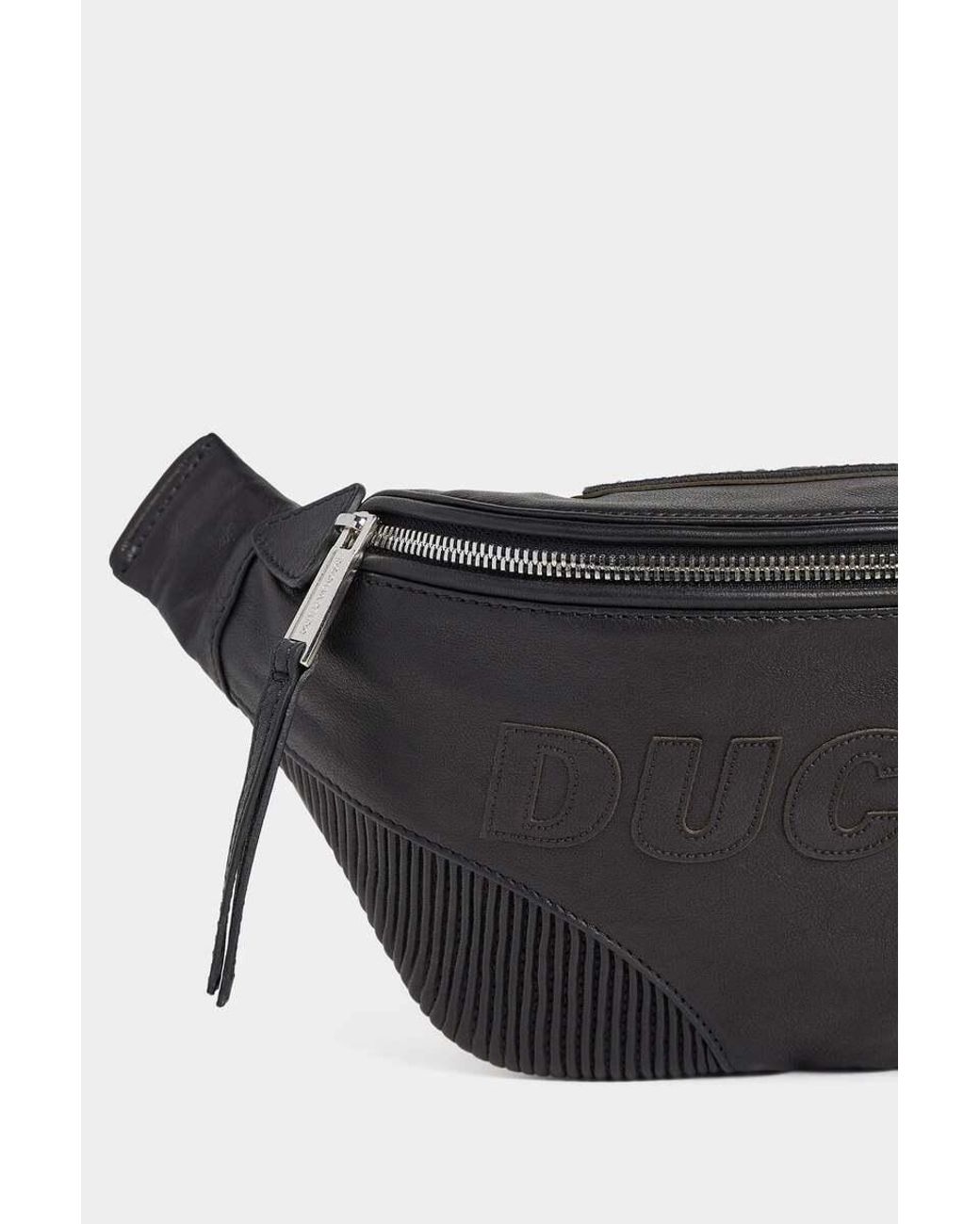 DSquared² Black X Ducati Logo Patch Belt Bag for men