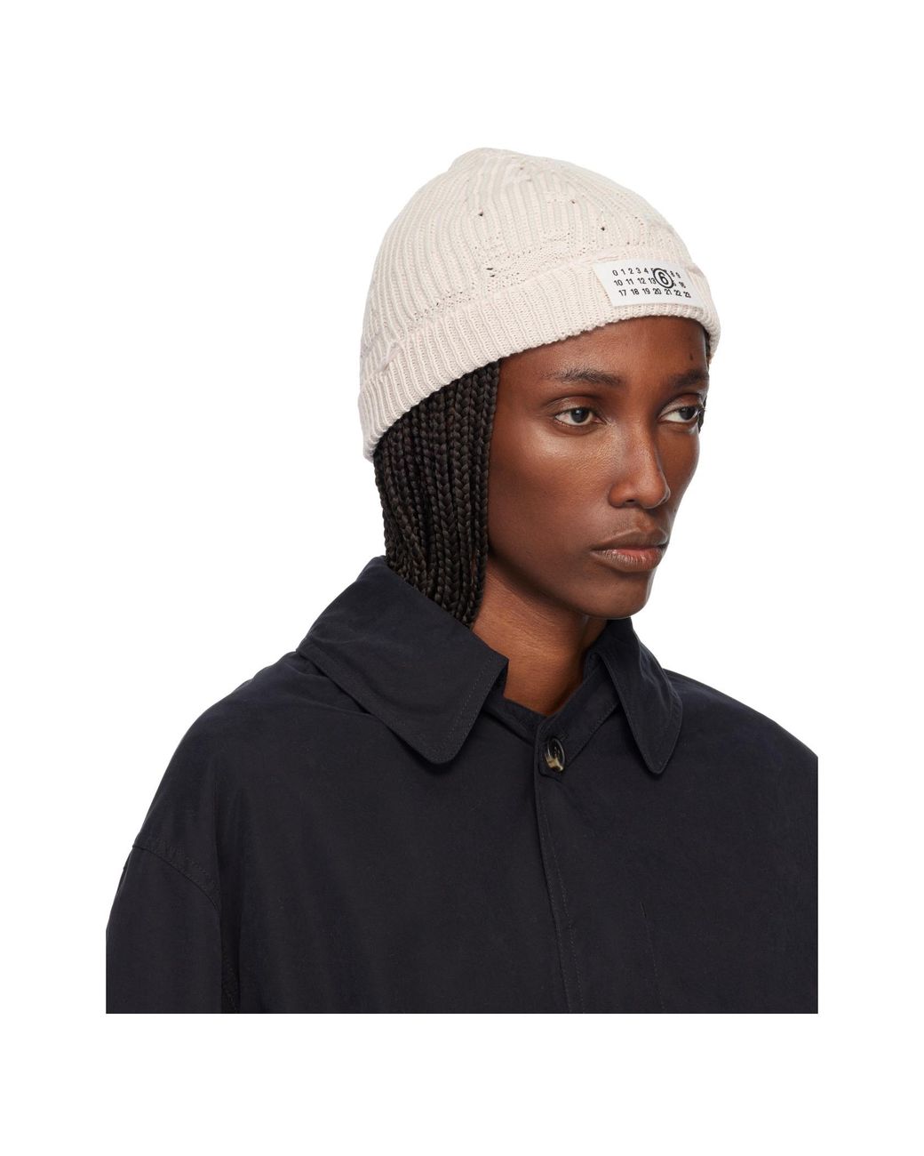 MM6 by Maison Margiela Blue Amended Optical Ribs Knit Cap