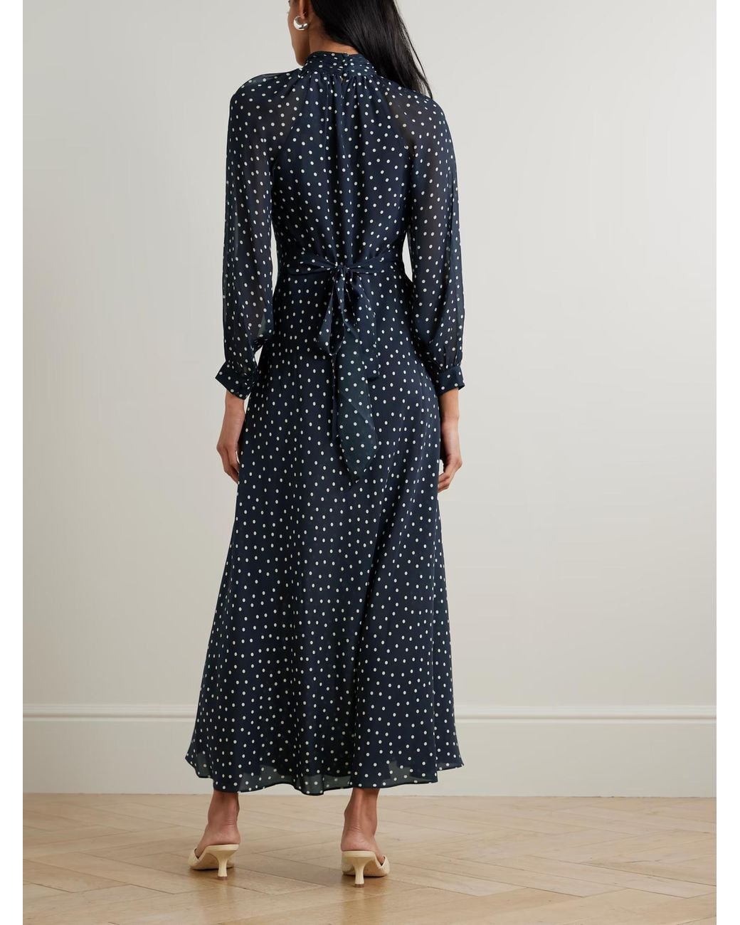 Rixo Blue Polka Dot Dress