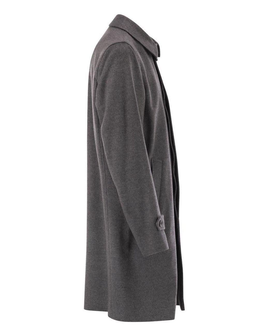 Herno Gray Long-Sleeve Coat for men