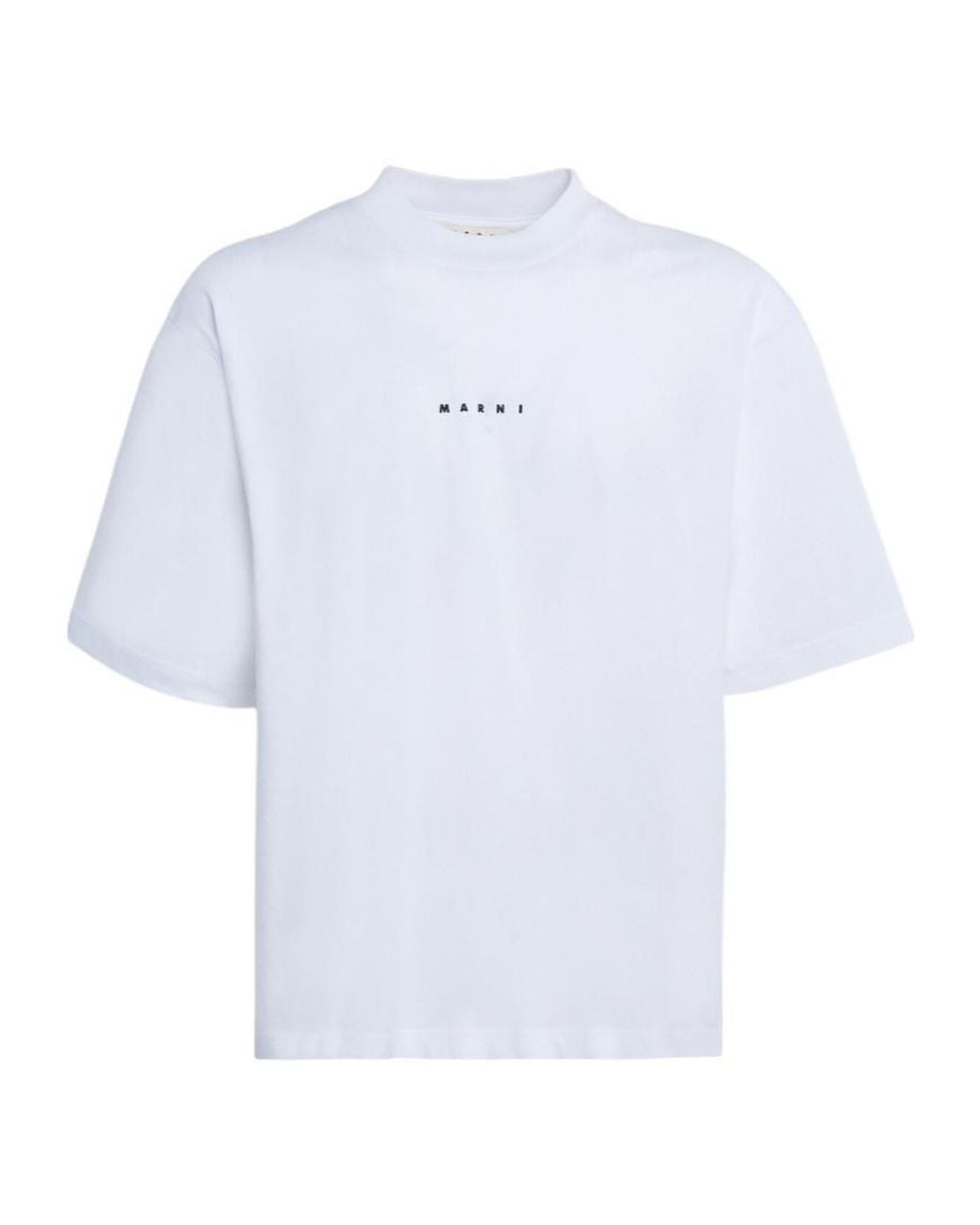 Marni White Jersey Logo Print T-Shirt for men