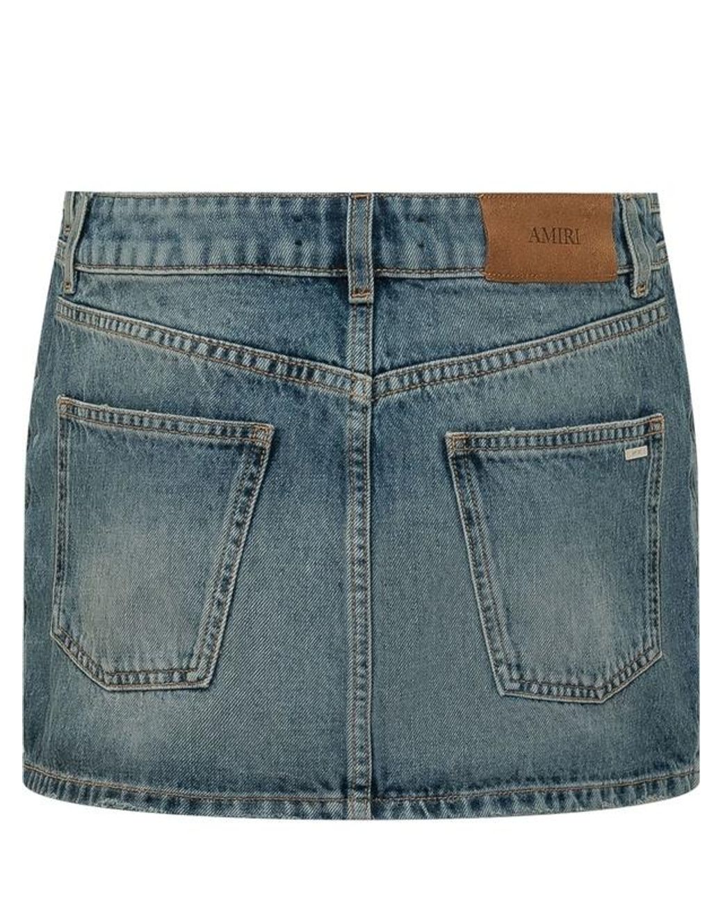 Amiri Blue Denim Mini Skirt