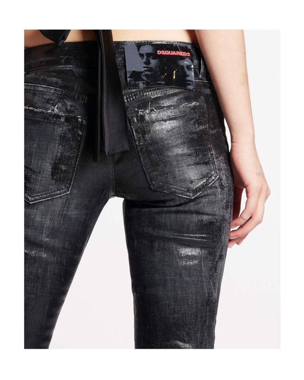 DSquared² Blue Logo Patch Flared Jeans