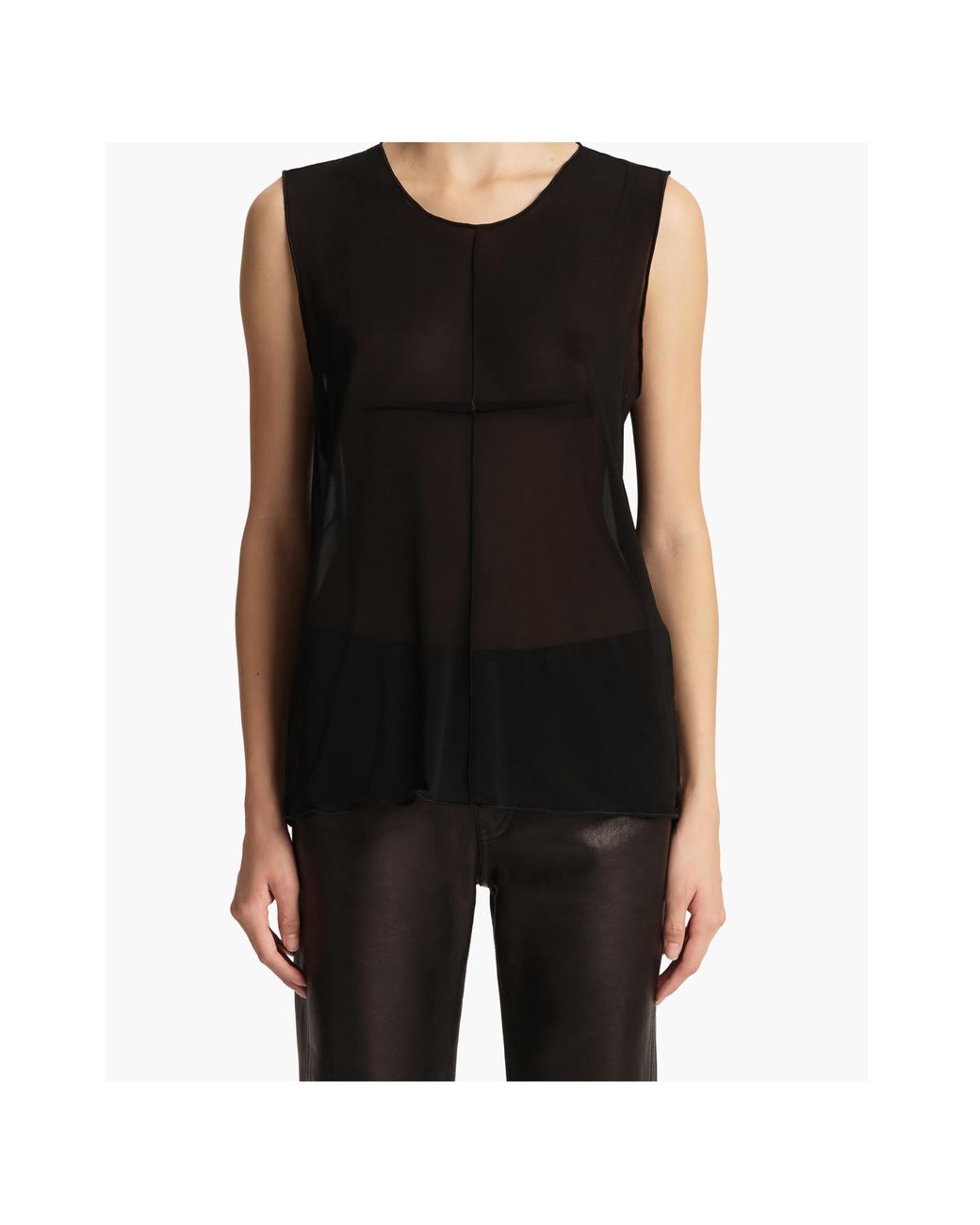 Khaite Black Sleeveless Tops
