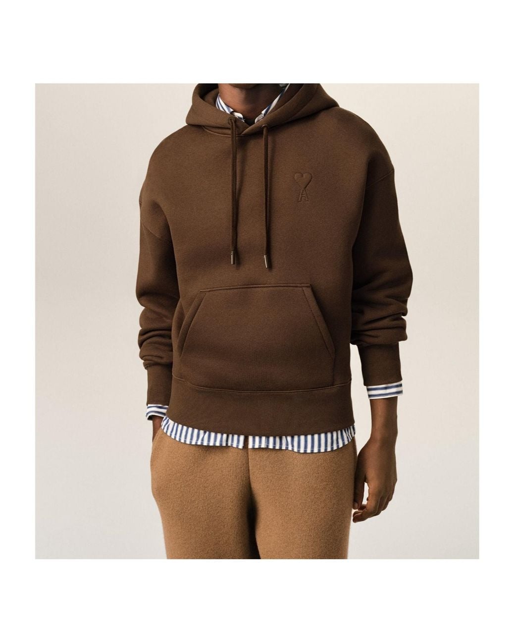 AMI Brown Long-Sleeve Sweatshirt for men