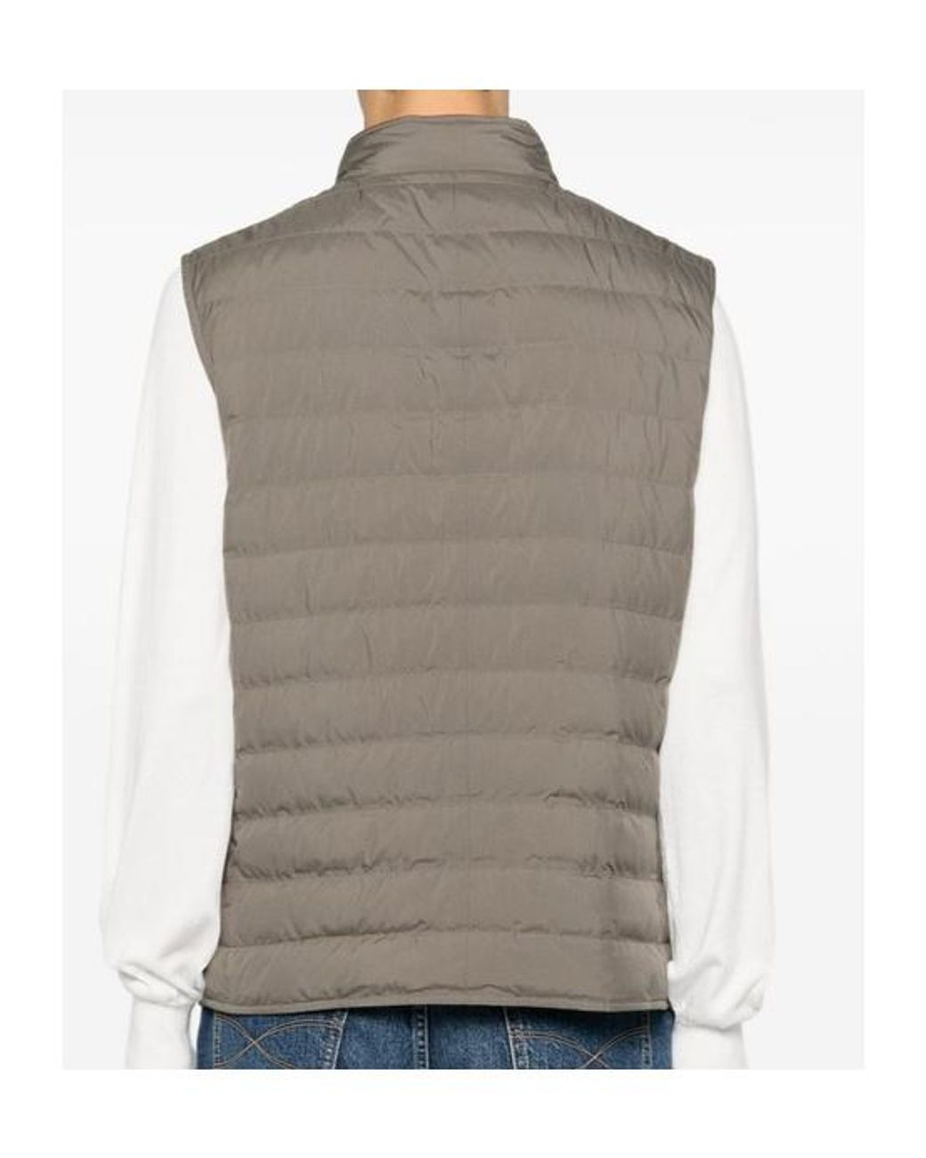 Brunello Cucinelli Gray Lightweight Techno Fabric Down Vest for men