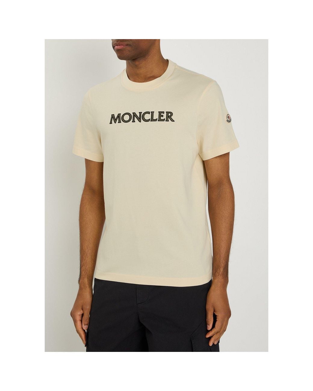 Moncler Natural Cotton Short-Sleeve T-Shirt for men