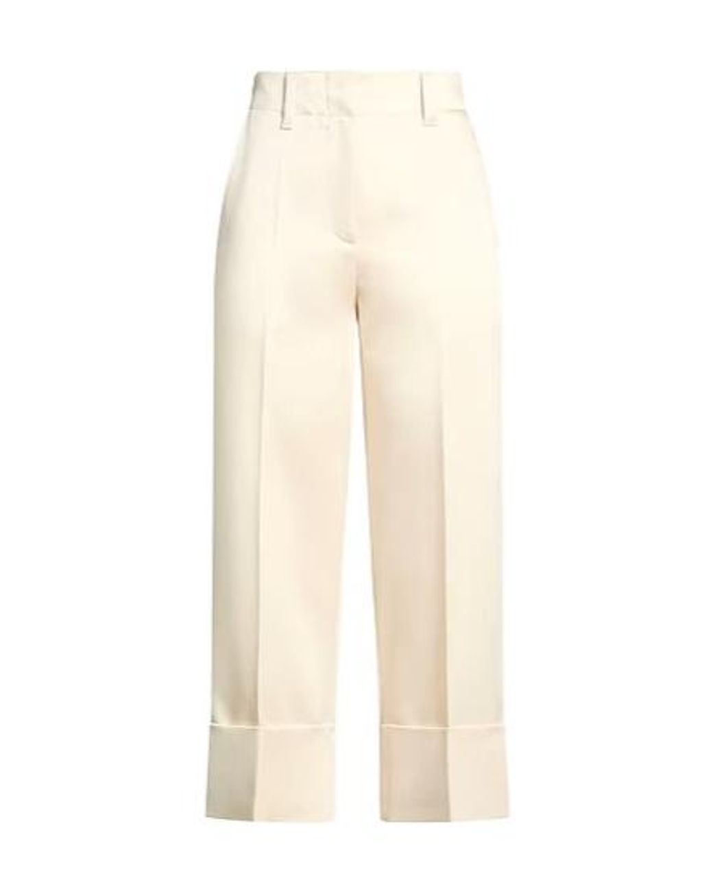 Brunello Cucinelli White Solidcolor Straightleg Trousers