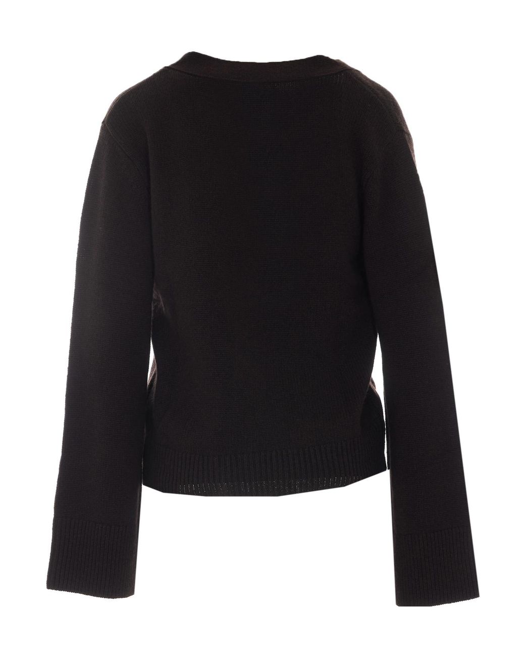 Lisa Yang Black Danni V-Neck Button-Up Cardigan