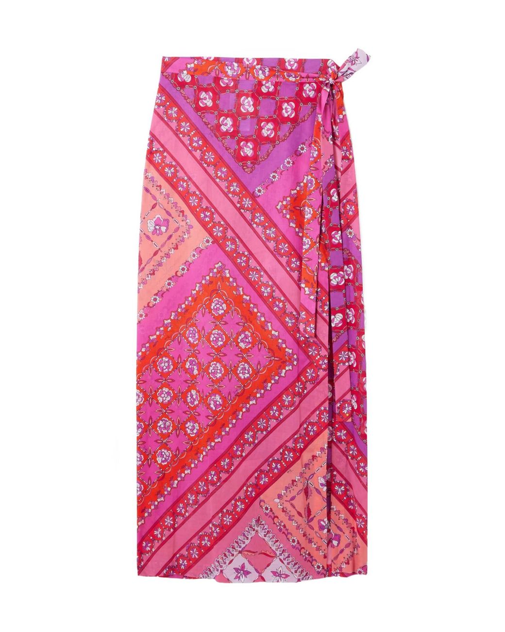 Emilio Pucci Pink Printed Cotton-Muslin Pareo