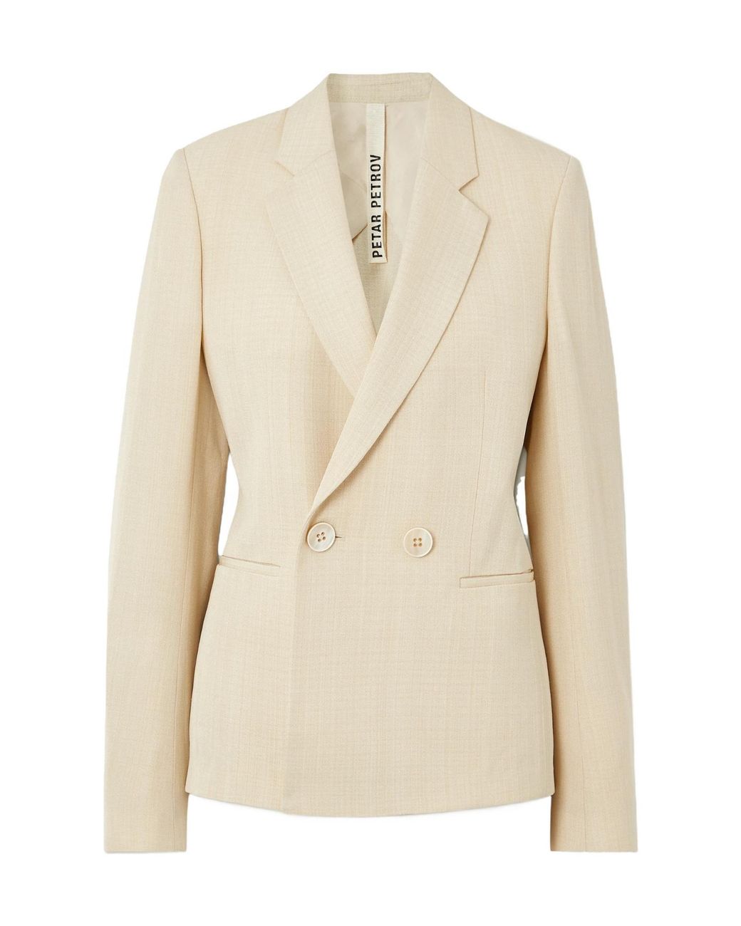 Petar Petrov Natural Doublebreasted Woven Blazer