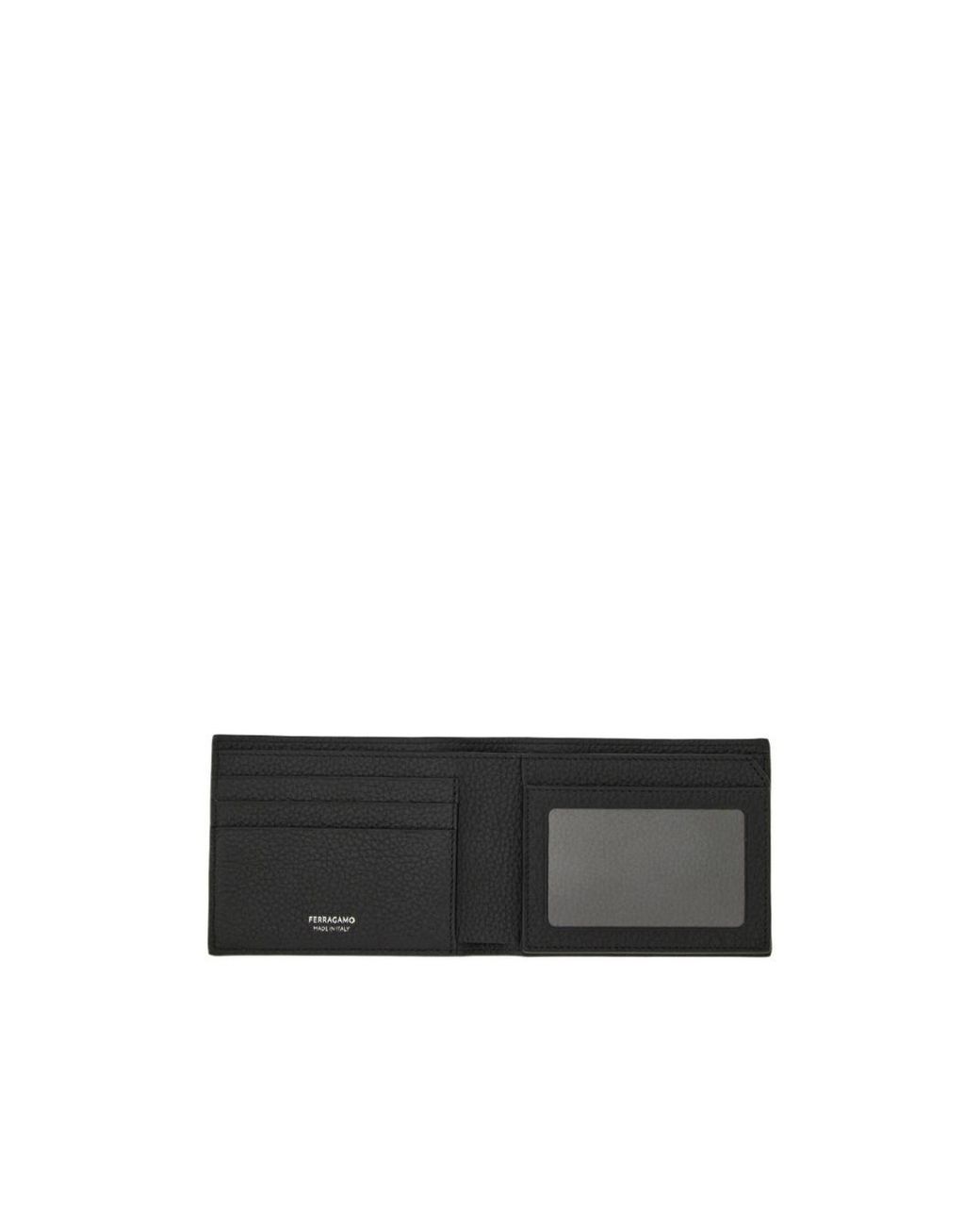 Ferragamo Black Ferragamo Embossed Logo Bifold Wallet for men