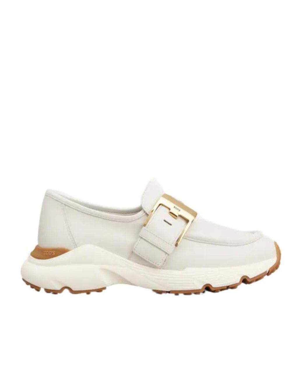 Tod's White Buckle-Strap Slip-On Sneakers