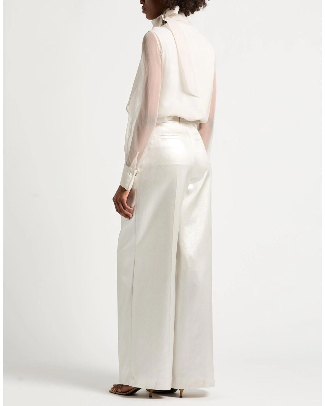 Brunello Cucinelli White Bow Tie Blouse