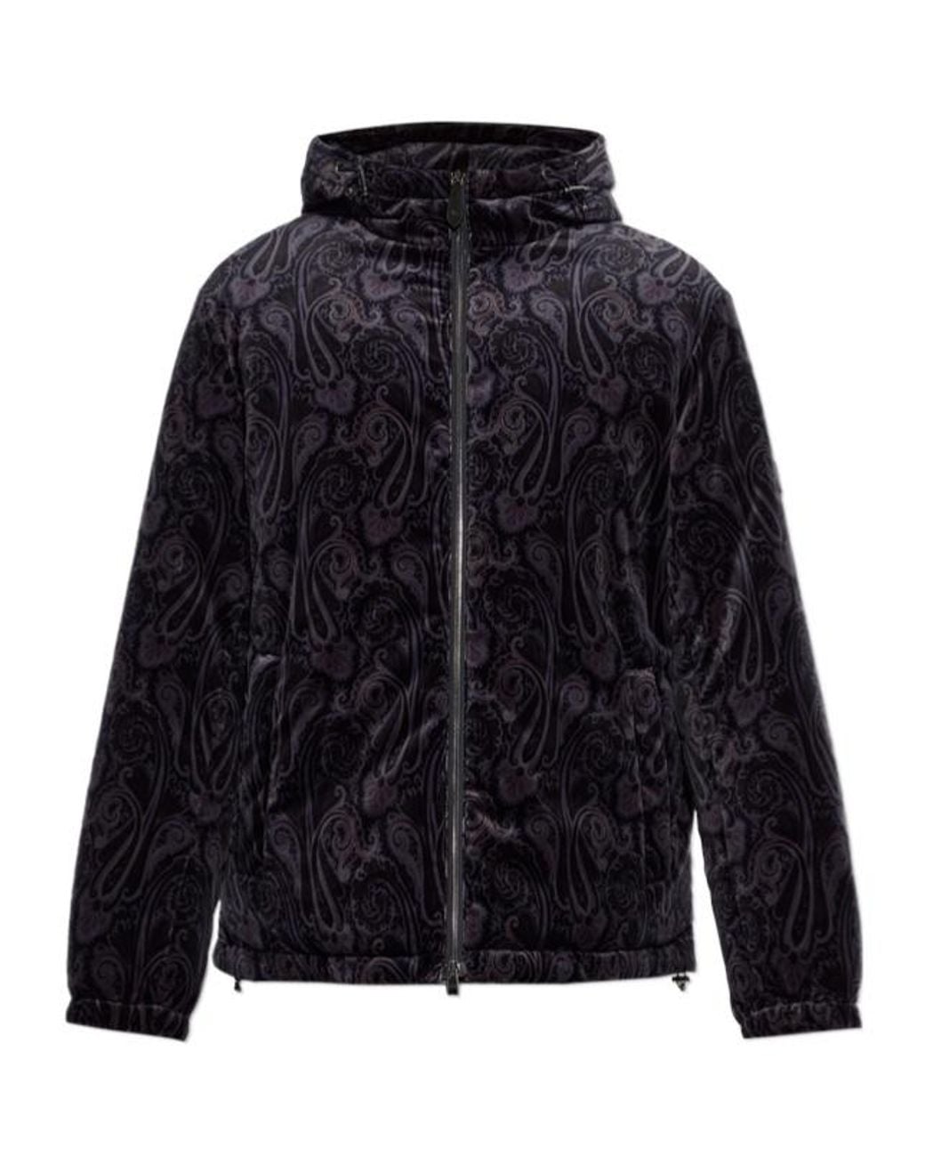 Etro Blue Paisley Padded Hooded Jacket for men