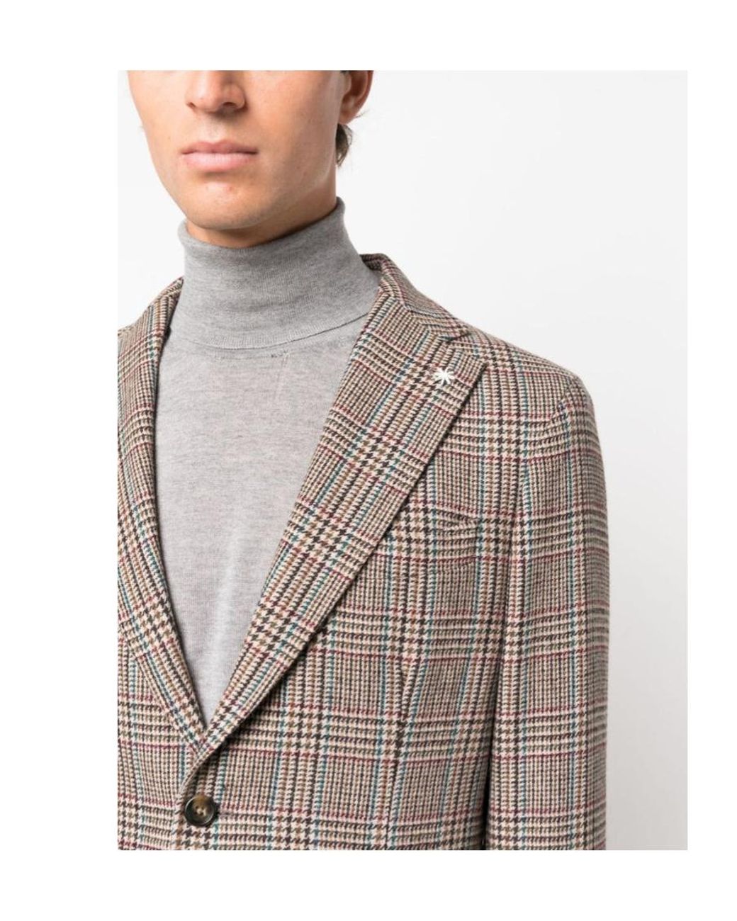 Manuel Ritz Brown Long-Sleeved Blazer for men