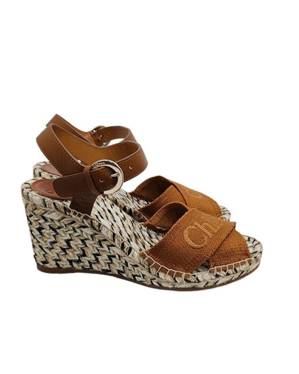 Chloé Brown Piia Crossover-Strap Sandals
