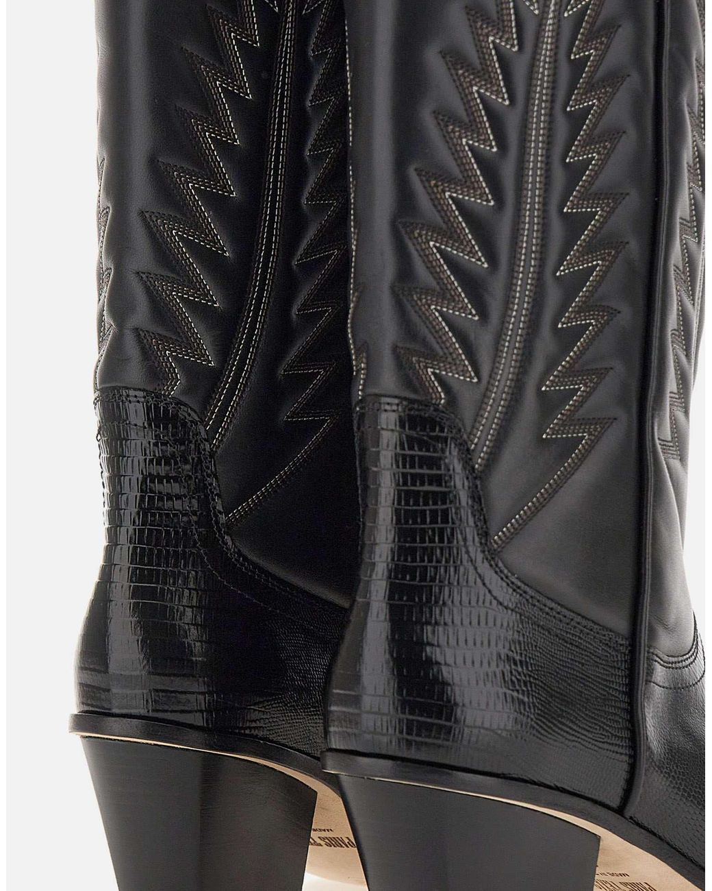 Paris Texas Black Rosario 60Mm Lizard-Effect Boots