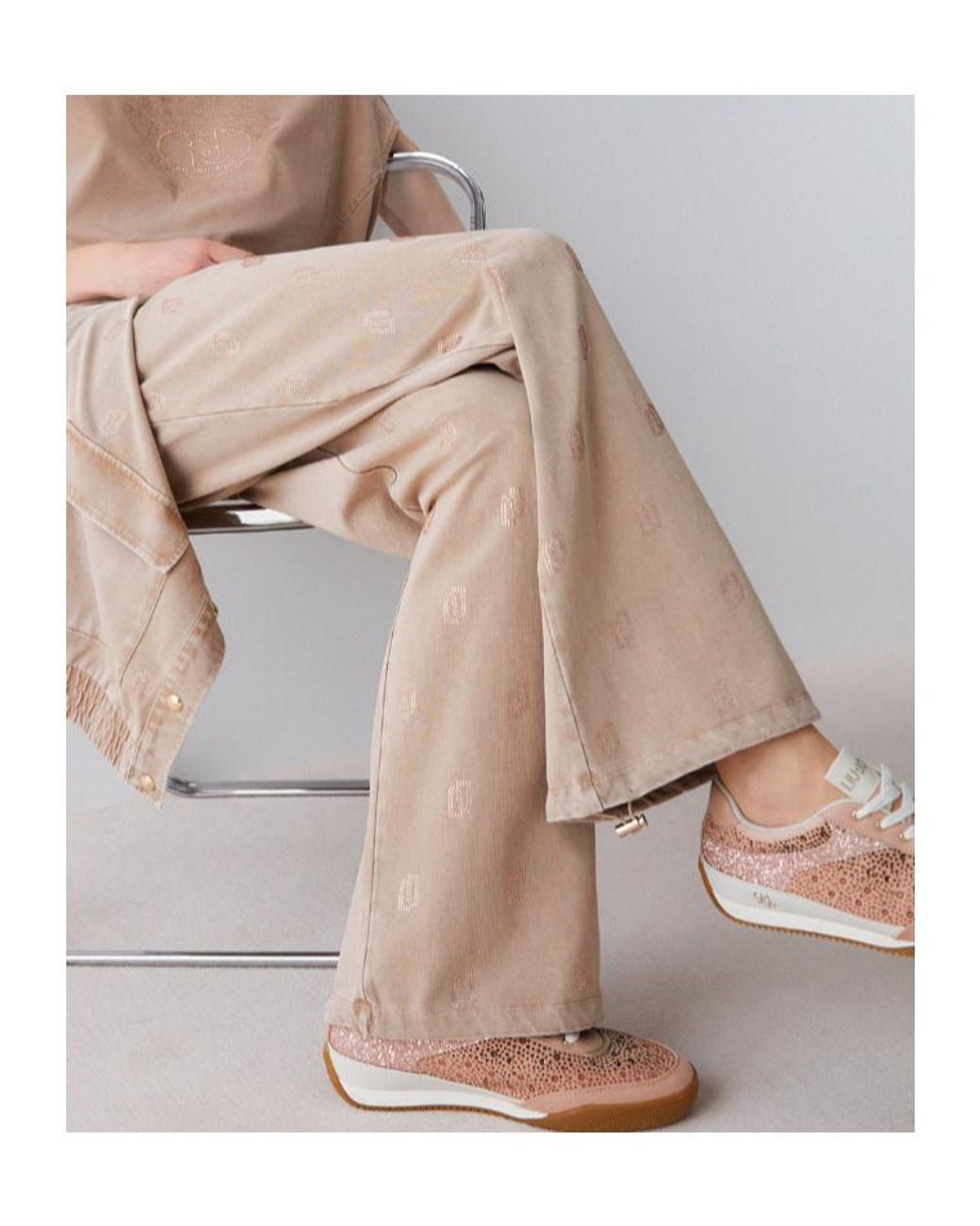 Liu Jo Natural Embellished Trousers