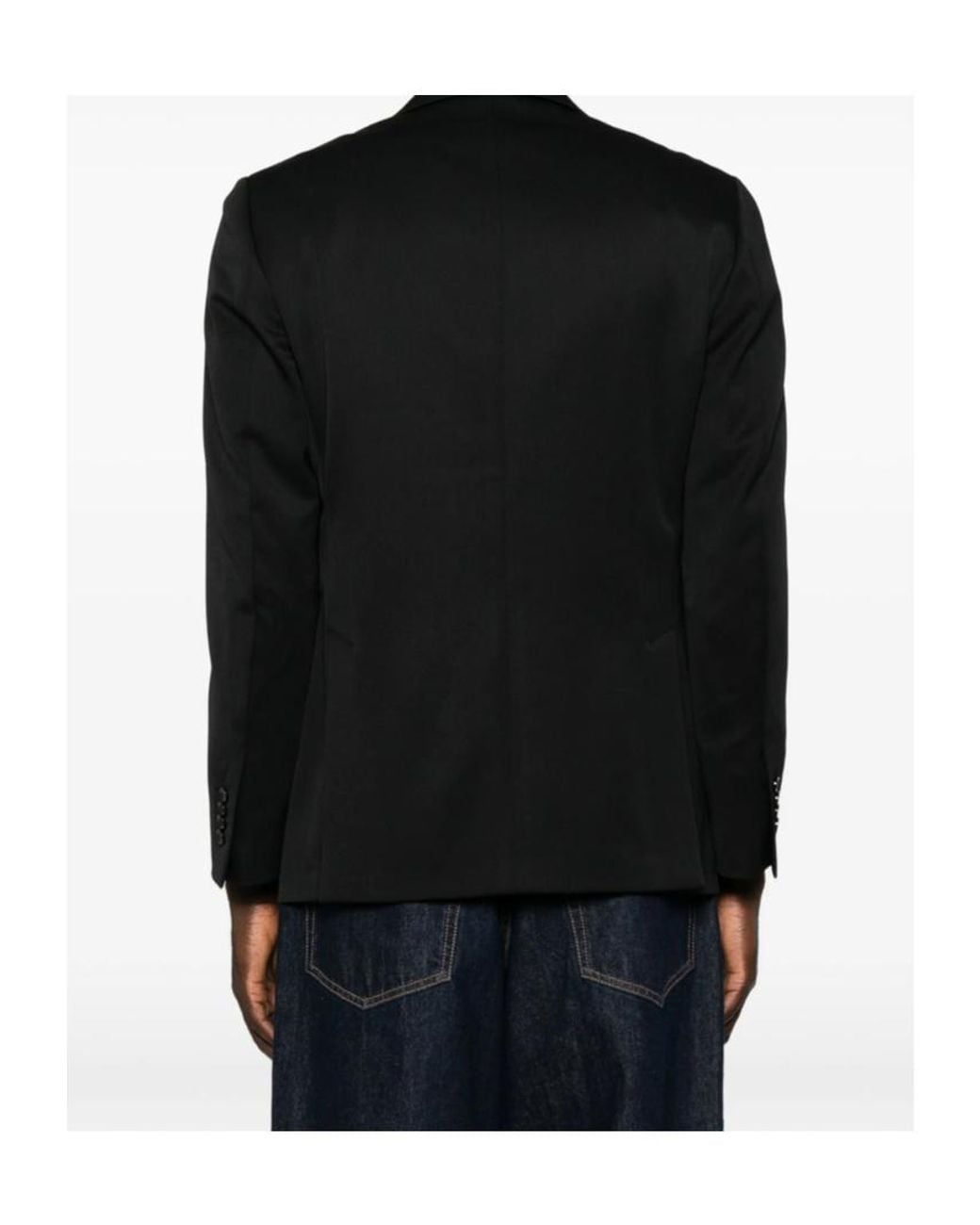 Lardini Black Single-Breasted Notched-Lapels Blazer for men