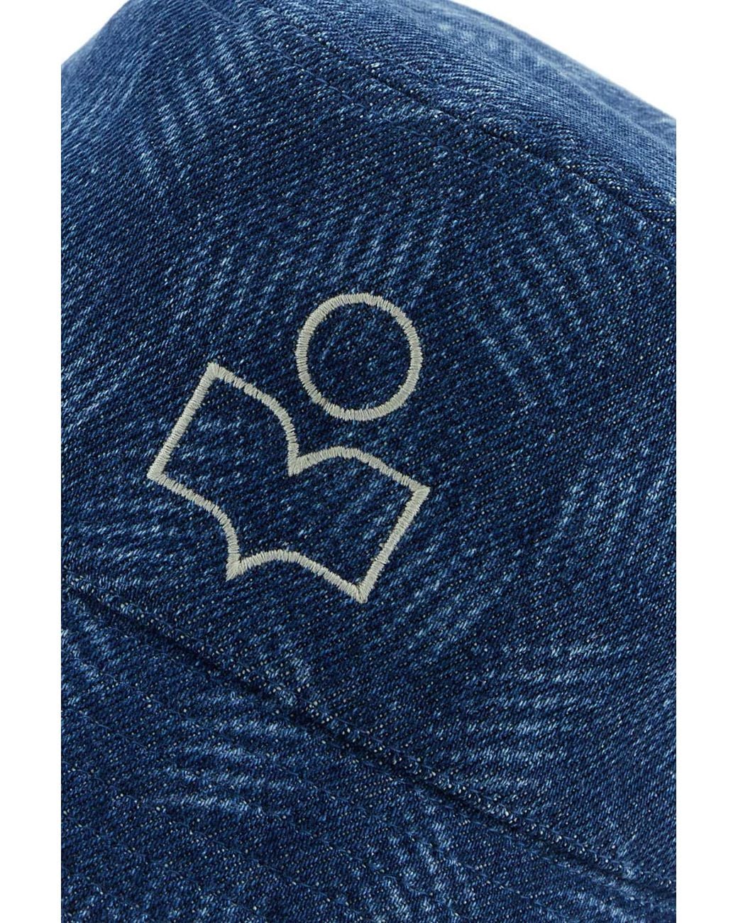 Isabel Marant Blue Logo Embroidered Bucket Hat